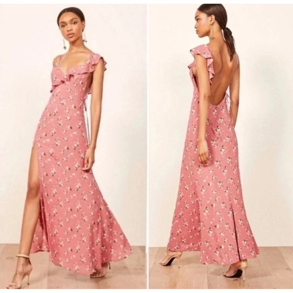 New Reformation Dress Maxi Trista Marlene Pink‎ Floral Women Size Medium